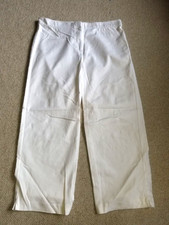 Womens Pants-J. JILL-white cotton stretch inner elastic waist cropped Coastal-12