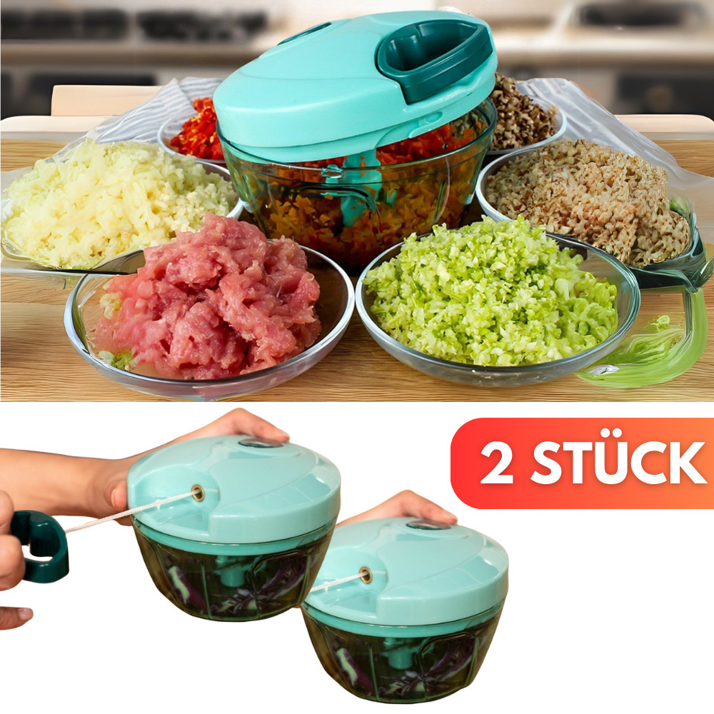 3-Klingen Multi Zerkleinerer Gemüseschneider manuell Zwiebelschneider - 2 STÜCK