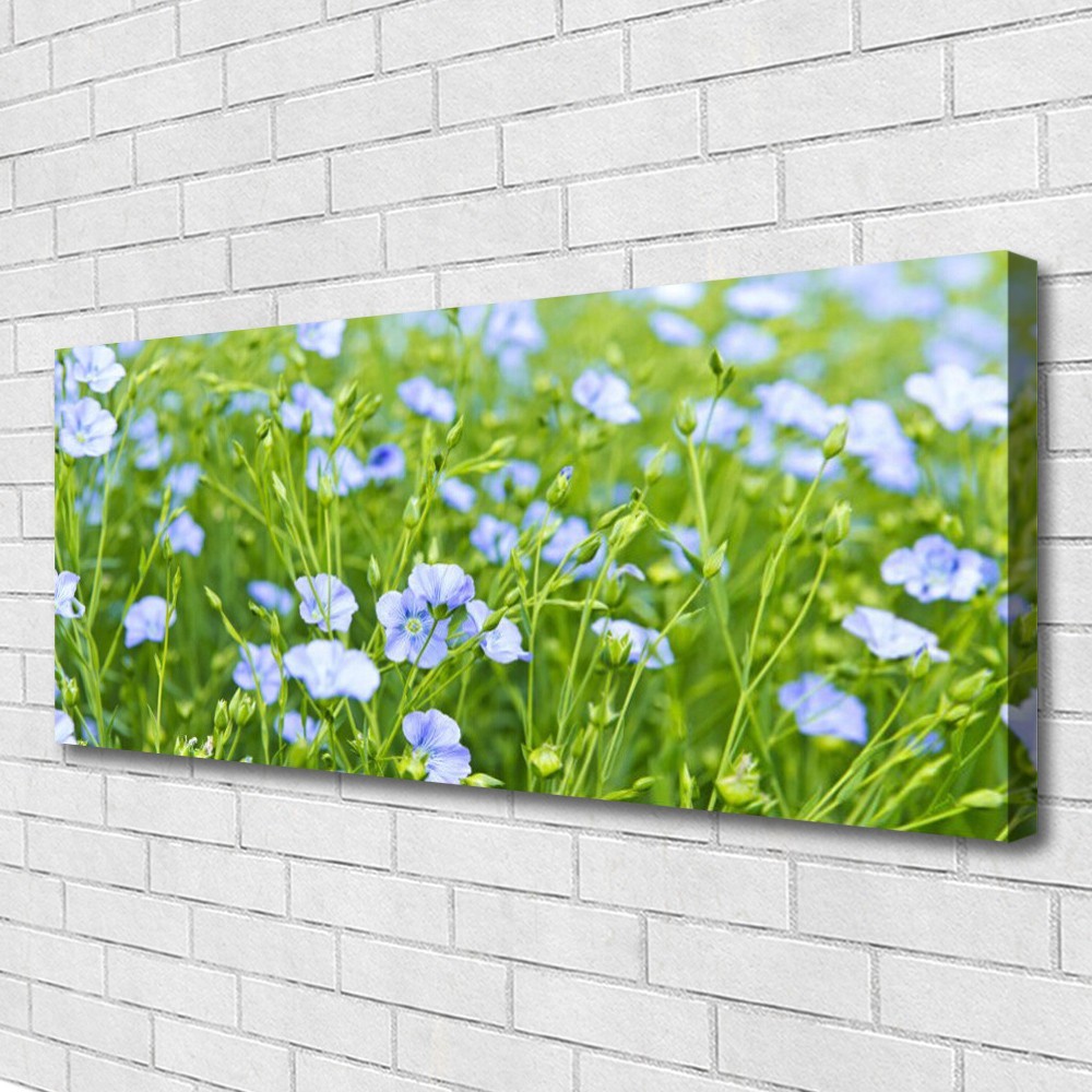 Impression sur toile nature et fleurs 125x50 cm pour décoration murale de salon