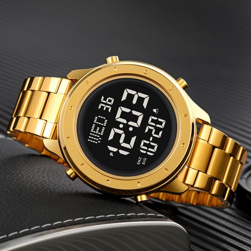 Mens Digital Watches Sports New Top Stainless Steel Waterproof Quartz Wristwatch - Picture 7 of 16