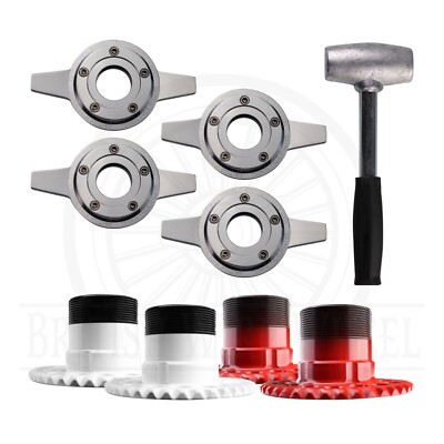 2 Bar Zenith Cut Locking KnockOffs w/ 5 Lug Locking Adapters, Set of 4 + Hammer