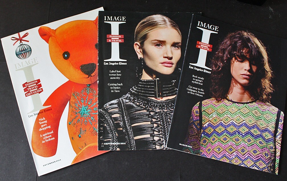 Los Angeles Times Image Magazines/Fashion Brochures Sept & Dec 2014 + March 2015