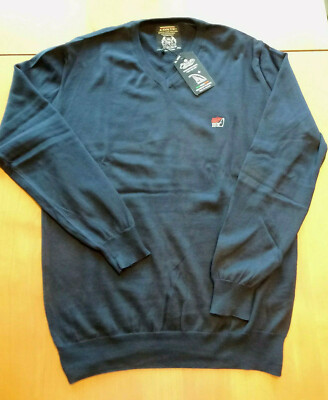 Herren Pullover M. CONTE blau Gr. 3XL V-Ausschnitt Slim-Fit Strick Pulli Cotton