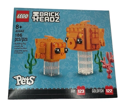 2021 LEGO Brickheadz Pets: Goldfish & Fry Set 40442 New, Sealed! Retired