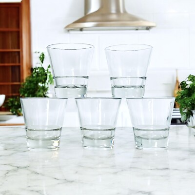 5 Libbey DuraTuff ENDEAVOR 15712 Cear 12 OZ Double Old Fashioned Glass Set NEW