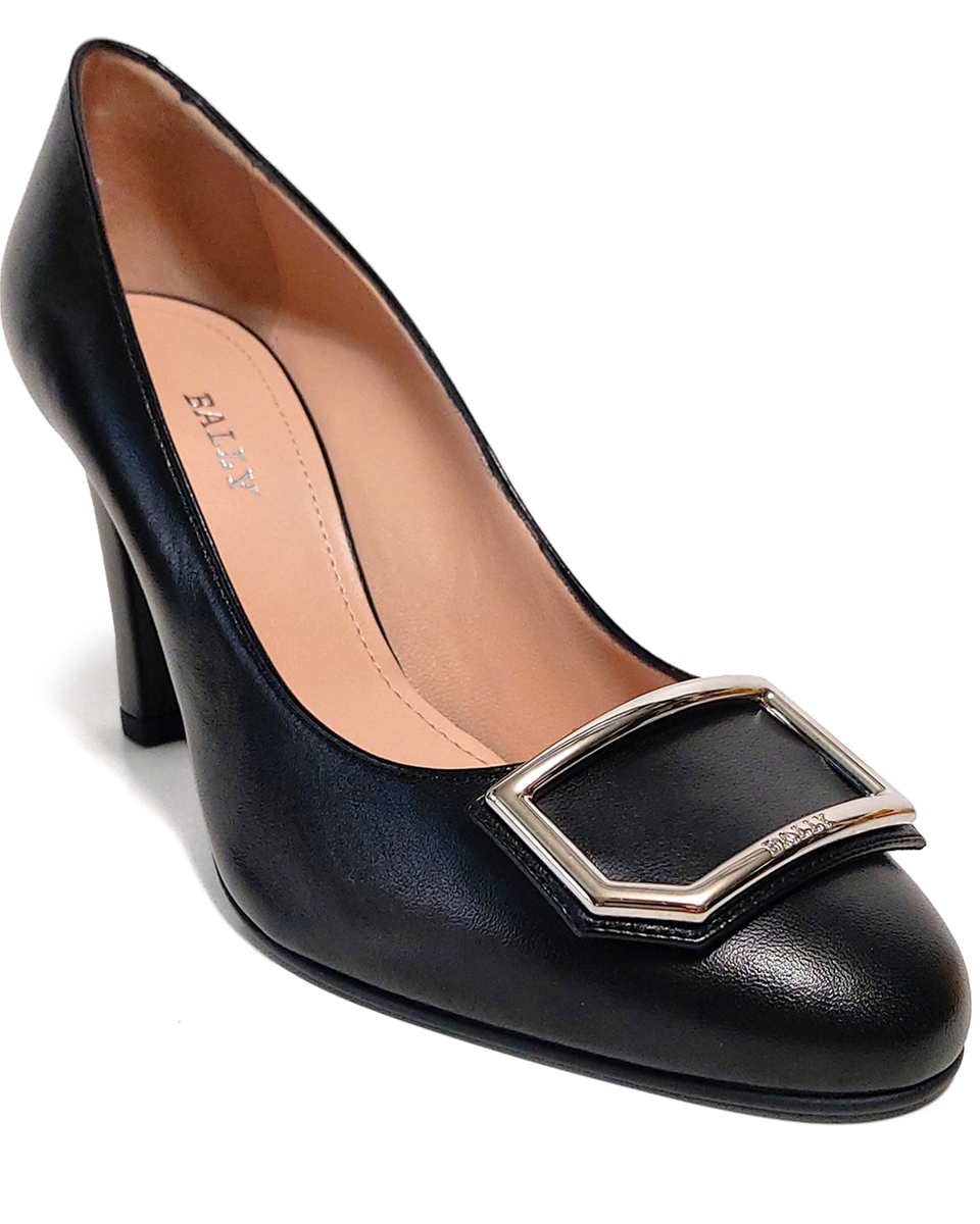 Bally Pralia 85 Black Lamb Plain Size EU 37.5 / US 7 C Women's