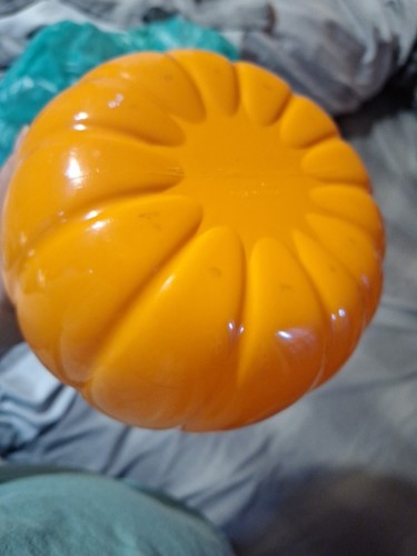 VTG 2001 BEE Plastic Halloween Pumpkin JOL Covered Candy Pail Bucket Container - Picture 3 of 5