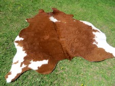 Make OFFER Hereford Brown Cowhide Rug natural Cowhides Cow Hide Skin FEET WHR