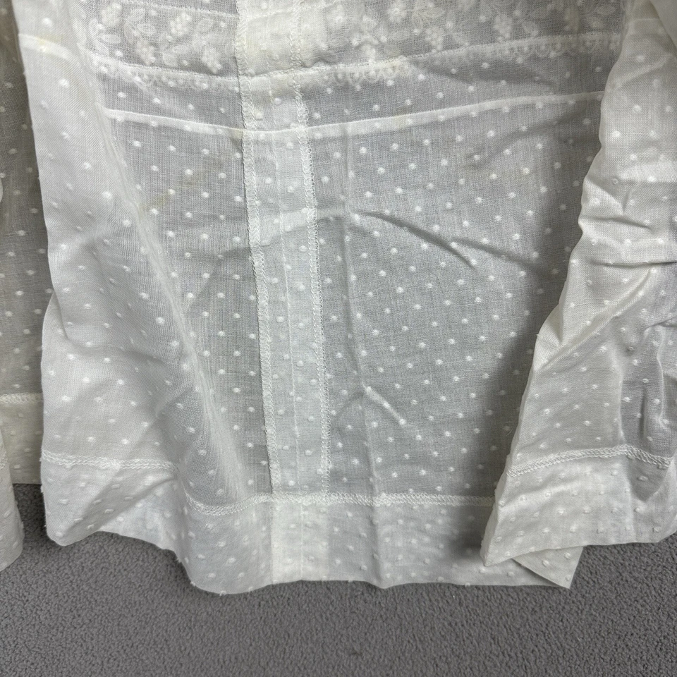 Vintage Laura Ashley Wedding Dress Stunning Ivory Sz 10 Lace Trim Slip Swiss Dot - Image 4 of 4