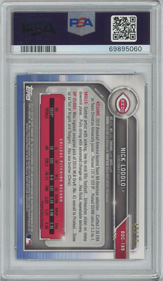 2019 Bowman Chrome Draft Sapphire Blue #BDC189 Nick Lodolo Reds RC