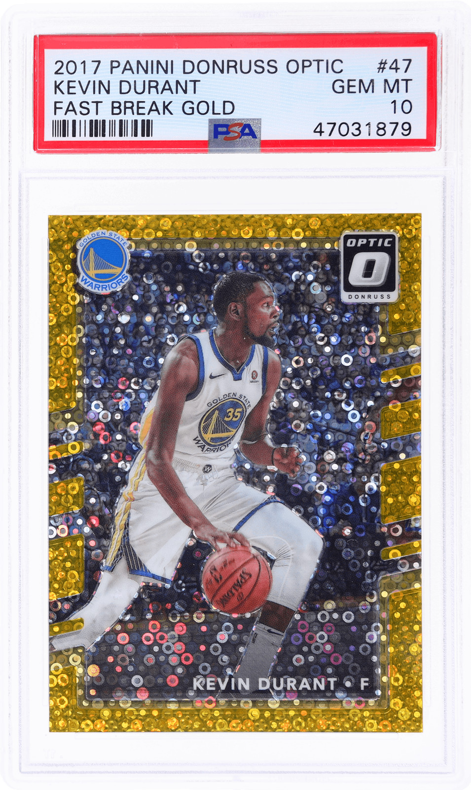 2017 Donruss Optic Kevin Durant Fast Break Gold #47 /10 PSA 10