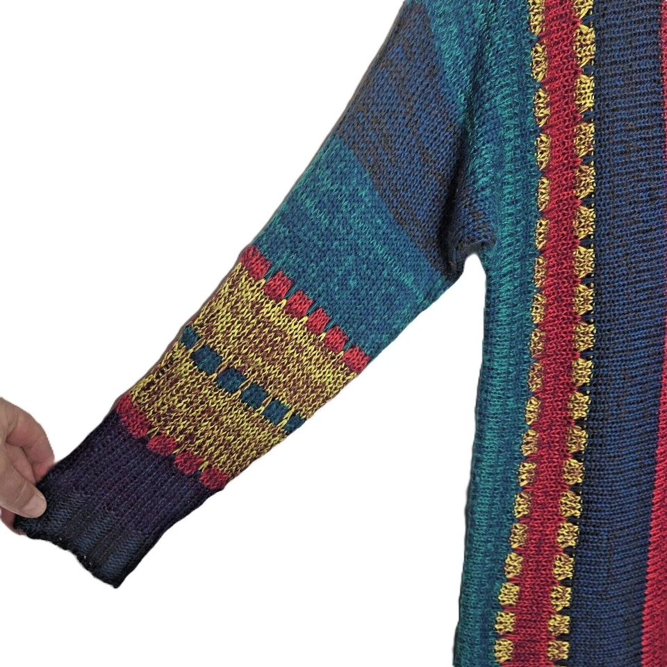 Cárdigan Sahalie Largo M Botón Ligero Suéter Tonos Joya Exterior Naturaleza Hippie Foto 4 de 4