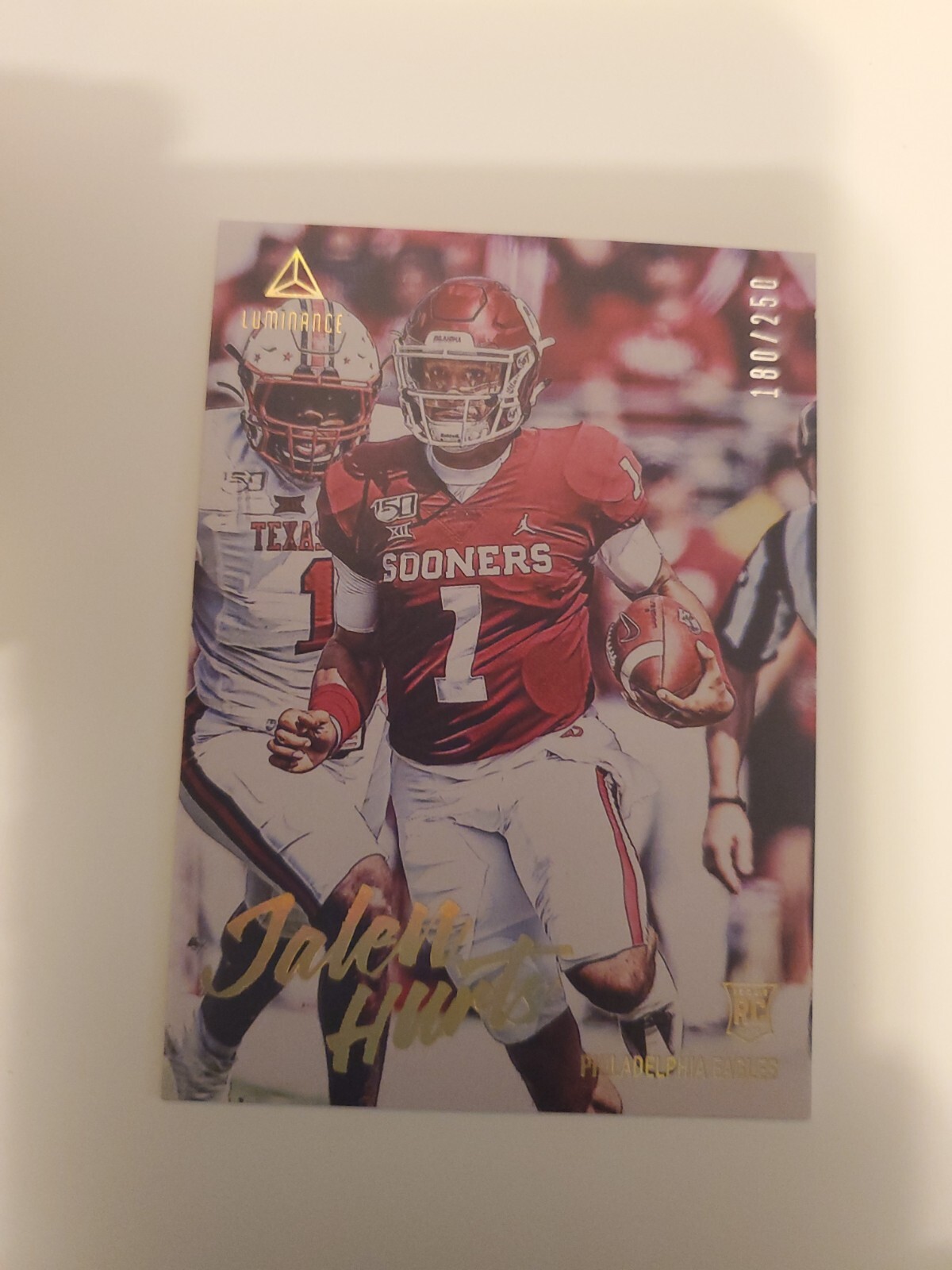 2020 Panini Luminance Rookies Gold /250 Jalen Hurts #109 Rookie RC Eagles