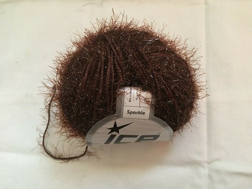One (1) Skein Ice Yarns SPARKLE SOFT Hand Knitting Yarn Dark Brown 50gr - Picture 2 of 7