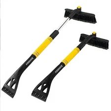 Extendable Snow Brush and Ice Scraper 2 n-1 Design, Scratch Free -  Adduns