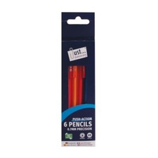 Mechanical Propelling Pencils Black - 6 Pack Designer Barrel with Eraser Tips
