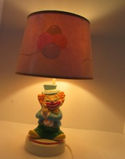 Vintage CLOWN  BALLOONS LAMP  Shade WORKS Nursery Originals 16"Tall 1981 1987