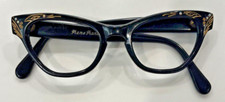 Woman's Black Vintage Oval Eyewear 44x20 5.5 temple rhinestones Pattern