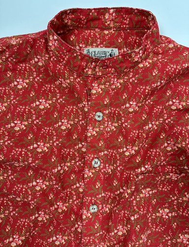 Old West Popover Camicia Uomo XL Frontiera Floreale Western Costume Cowboy Rosso USA - Foto 15 di 16
