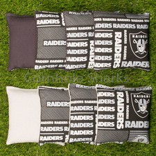 Cornhole Bean Bags Set of 8 ACA Regulation Bags Oakland Raiders Free Shipping 