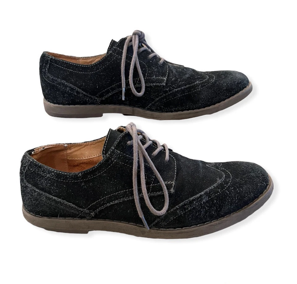 Marc Anthony Makipling Black Suede Leather Wingtip Oxford Shoes Size 10 - Image 2 of 4