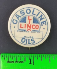Vintage Linco Gasoline Oils Pinback Pin