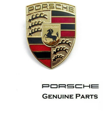 Porsche Hood Crest Emblem Kit – For 911, Boxster, Cayenne, Panamera – OEM 99155921100, 9P1853601