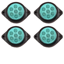 4x 12V Green Side Marker Round Lights 7 LEDs Truck Camper Caravan SUV 4x4 Van