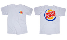 BURGER KING Fast Food Whopper logo white t-shirt Grill