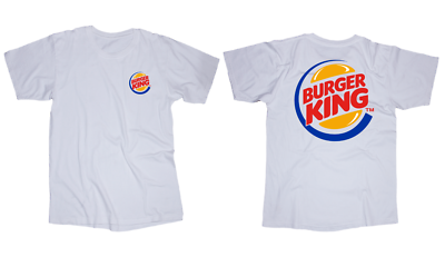 BURGER KING Fast Food Whopper logo white t-shirt Grill