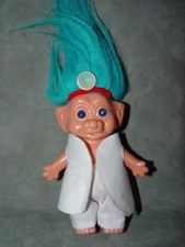 Troll Doll 4 unbranded Doctor Blue Hair and Blue Eyes