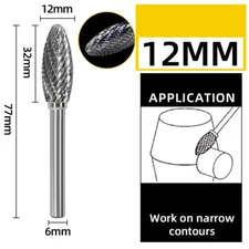 1/2'' Double Cut Tungsten Carbide Burs Rotary Bur 1/4'' Shank Die Grinder Bit