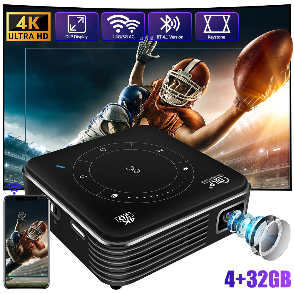 DLP P11 Newest Smart Pocket Mobile 3D Mini Projector Android 9.0 4K Home Theater-image