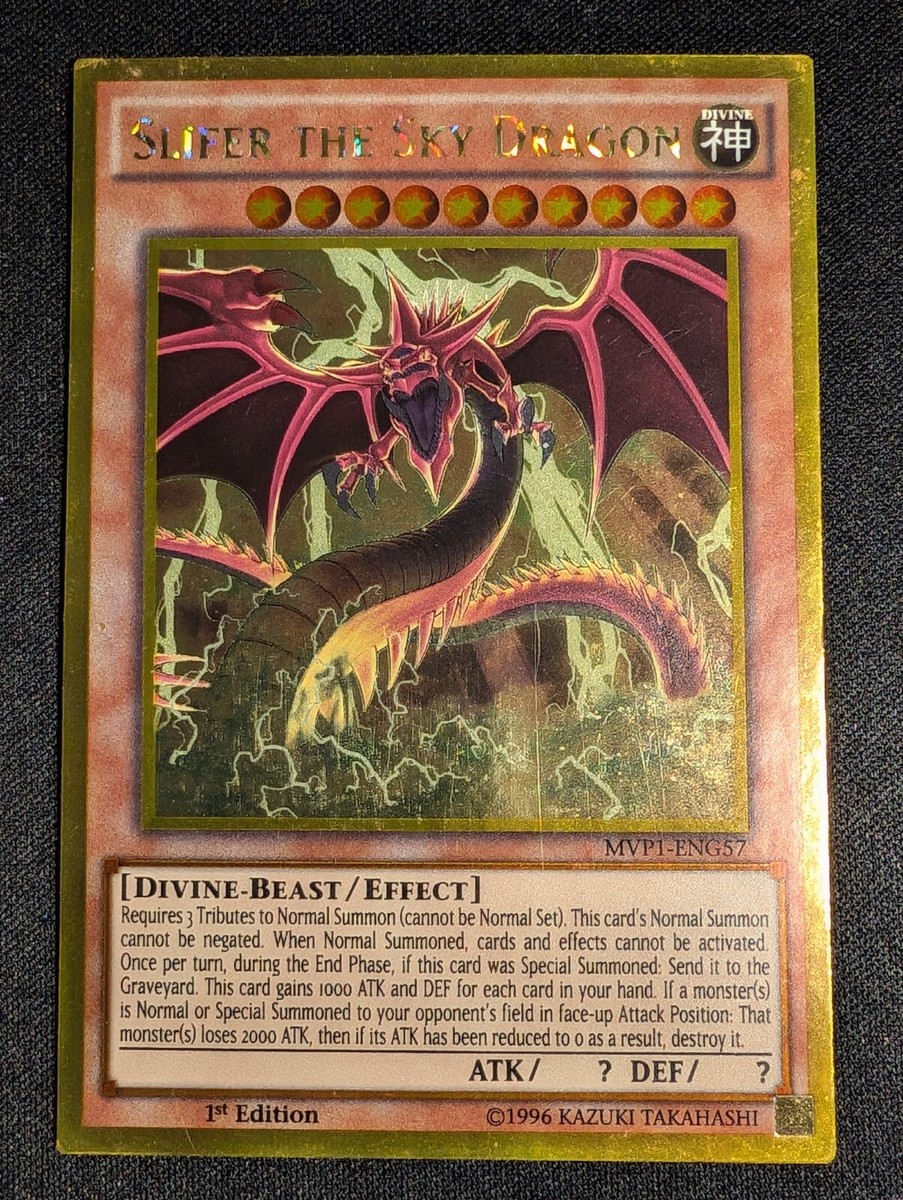 Yugioh - Slifer the Sky Dragon MVP1-ENG57 1st Edition Gold Rare LP