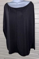Athleta Sz MEDIUM Essence Flow Top Black Relaxed Wide Boatneck EUC