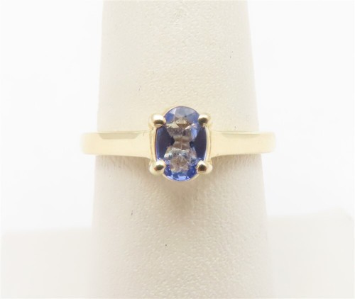 10k Yellow Gold 0.50c Oval Tanzanite Solitaire Ring Size 7