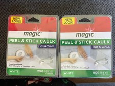 Magic Peel  Stick Caulk Tub  Wall WHITE 1-5/8" x 11' Bathtub Shower Water Seal