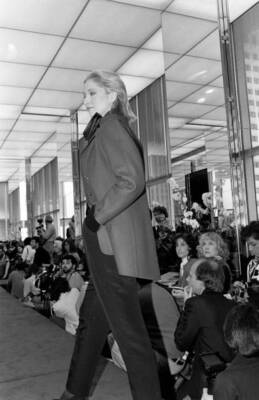 Model Chris Royer; Actress Mercedes Reuhl sits in audience Old Photo