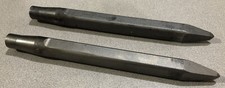 (SET OF 2) 12” AJAX Jumbo Shank; Carbon Steel (Concrete); Moil Point Chisel #297