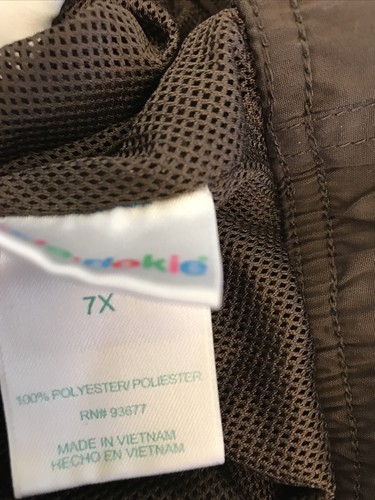 Okie Dokie Boys Size 7X Athletic Pants Brown White Striped Mesh Lined - Picture 6 of 6
