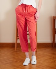 Tommy Hilfiger Womens High Rise Pulls On Cuffed Twill Pant Geranium Size XXL NWT