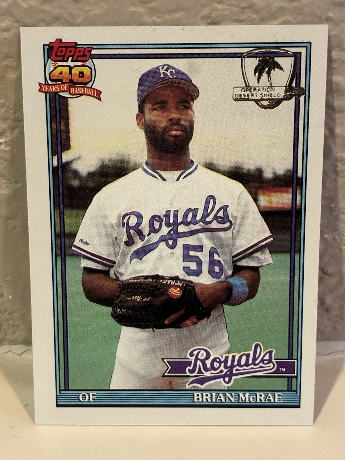 1991 Topps Desert Shield #222 Royals Brian McRae NRMT J