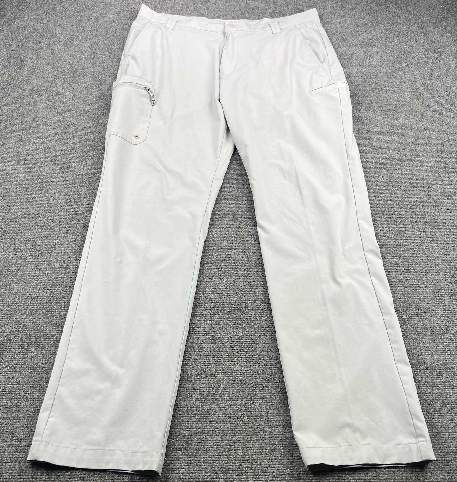 Columbia PFG Pants Mens 36x32 Gray Omni-Shade Nylon Fishing Hiking Zip Pocket
