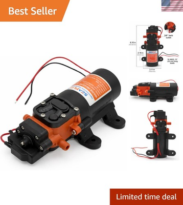 #ad Compact Self Priming 12V Diaphragm Pump 1.2 GPM Quiet Adjustable Pressure $79.99