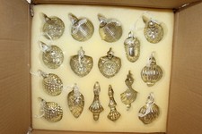 16 lot of Christmas Ornaments in Padded Box