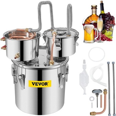 Double Chamber 3gal Brewing Still Kit with 10mm Copper Coil Enhancement