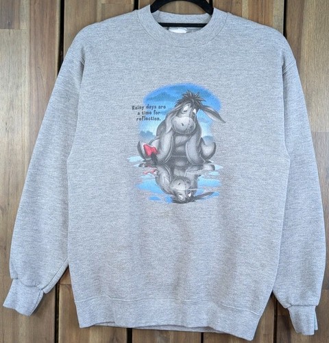 Eeyore Winnie Pooh Rainy Day Vintage Y2K Disney Store Crewneck Sweatshirt Small - Picture 2 of 7