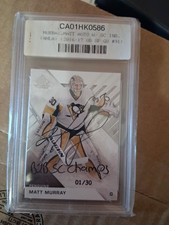 2016-17 Upper Deck Matt Murray Autographed Photo Card PGH Penguins 01 Of 30