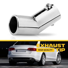 Edelstahl Auspuffblende gebogene Endrohr rund 28-40mm Anschluss Universal Blende