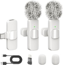 Wireless Lavalier Microphone Mini Mic for iPhone/Android Phone, LED Display..